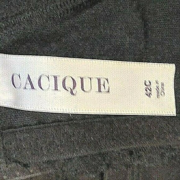 Cacique Lane Bryant Bra Smooth Satin Full Coverage with Lace Size 42C Black - Picture 3 of 9